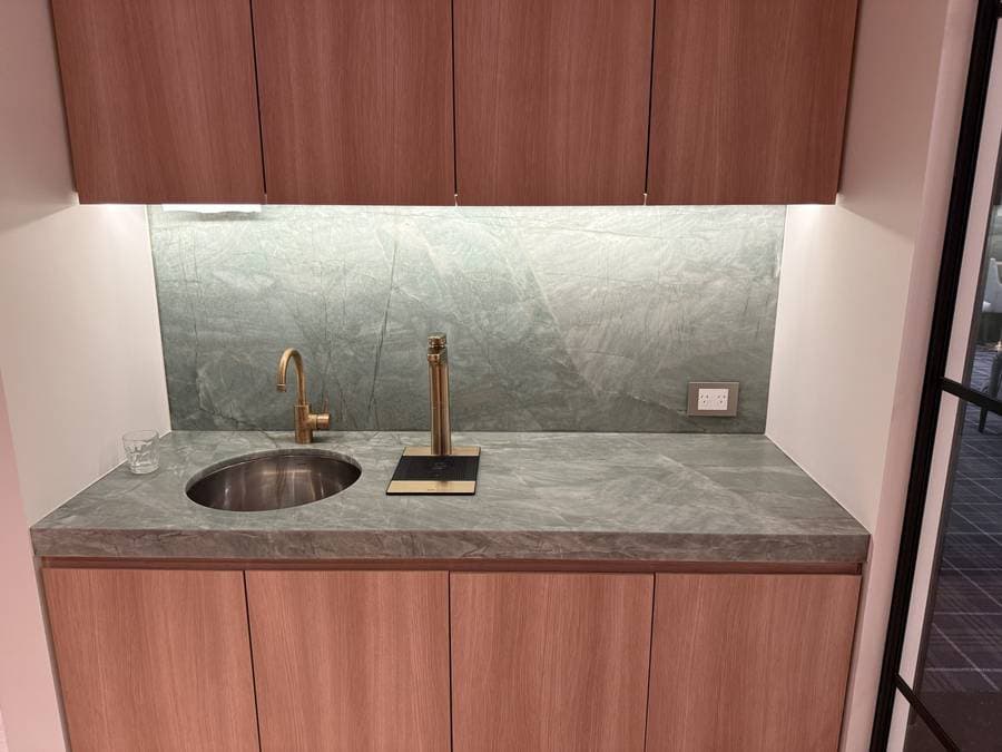 Sink and water fittings in a kitchenette
